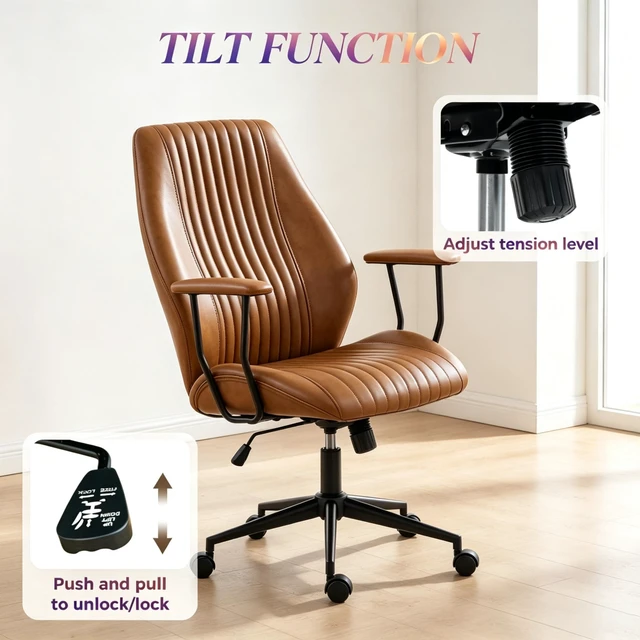 Alt view image 7 of 7 - Comfort-Focused Desk Chair,Executive Task Chair,Height-Adjustable Swivel Chair,Office Chair