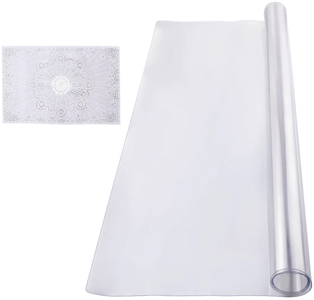 Main image of Plastic Table Cover, 40 x 60 Inch 1.5 mm Thick Clear Table Protector, Rectangle PVC Desk Mat, Waterproof & Easy Cleaning Desk Pad Tablecloth, for Office Dresser Dining Room Table Night Stand