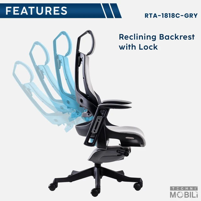 Alt view image 5 of 7 - LUX Ergonomic Executive Chair, Grey