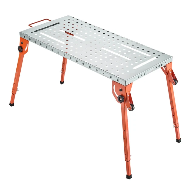 Alt view image 5 of 7 - Welding Table 44" x 21" 500LBS Folding Workbench with 4-Level Adjustable Height