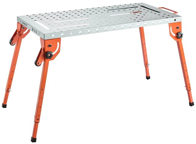 Alt view image 6 of 7 - Welding Table 44" x 21" 500LBS Folding Workbench with 4-Level Adjustable Height