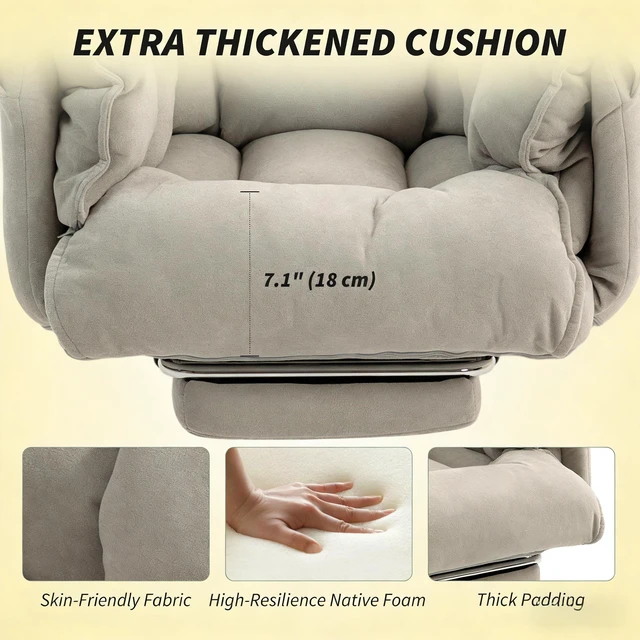 Alt view image 5 of 7 - Reclining Desk Chair with Rolling Wheels,High Back Office Chair