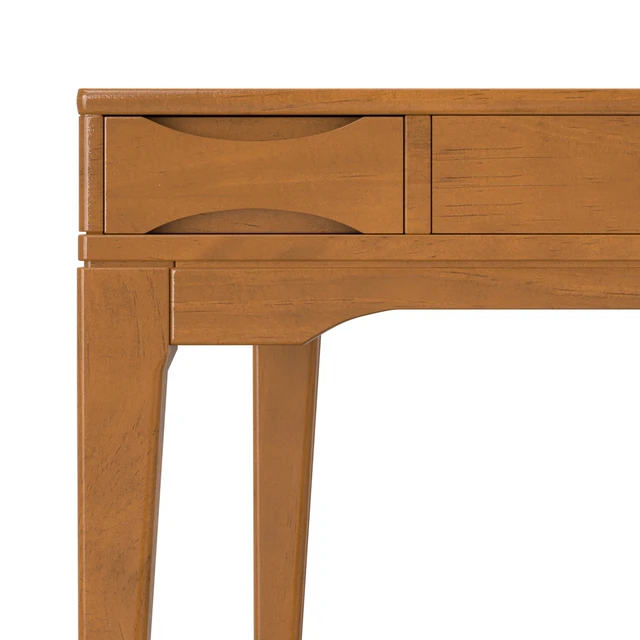 Alt view image 7 of 7 - Harper Solid Hardwood Small Desk in Honey Brown