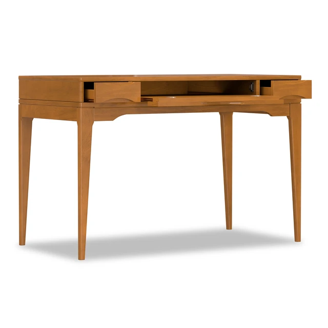Alt view image 5 of 7 - Harper Solid Hardwood Small Desk in Honey Brown