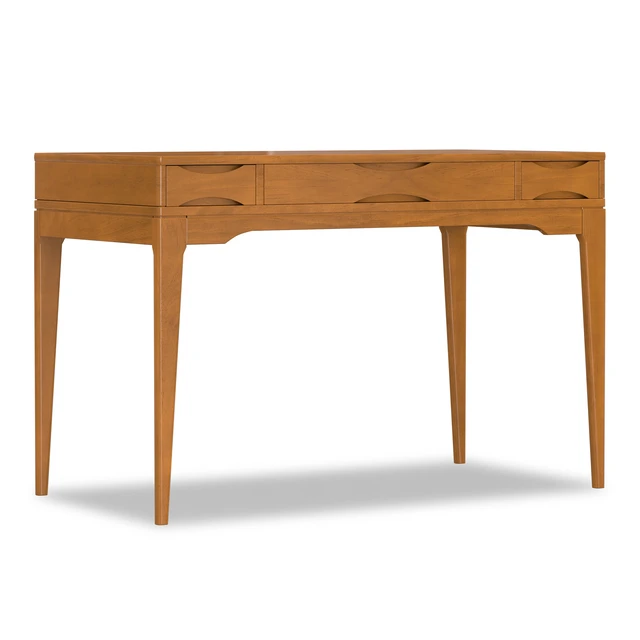 Alt view image 3 of 7 - Harper Solid Hardwood Small Desk in Honey Brown