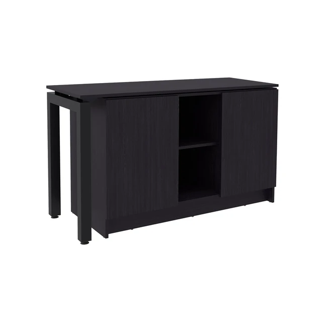 Alt view image 2 of 7 - Wenge Desk with Two Open Storage Shelf