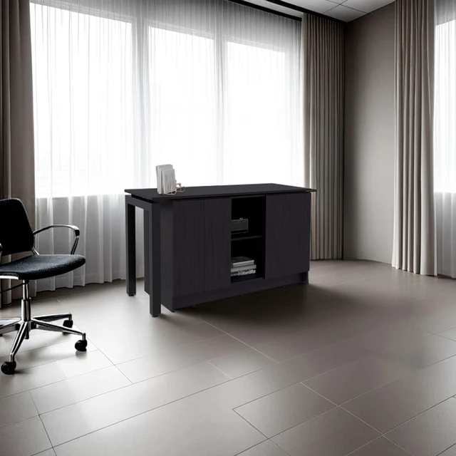 Main image of Wenge Desk with Two Open Storage Shelf