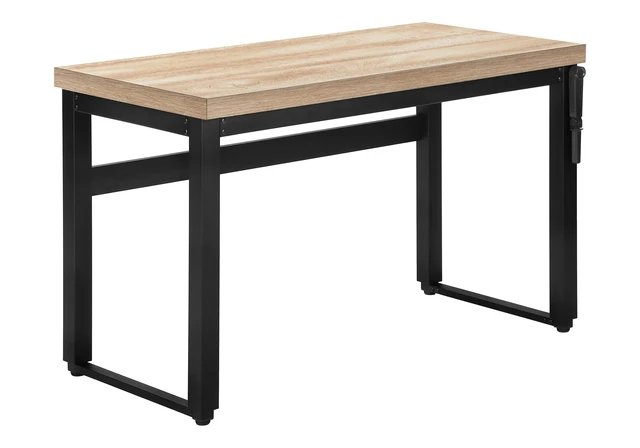 Alt view image 3 of 7 - Computer Desk, Home Office, Standing, Adjustable, 48"l, Work, Laptop, Natural Laminate, Black Metal, Contemporary, Modern