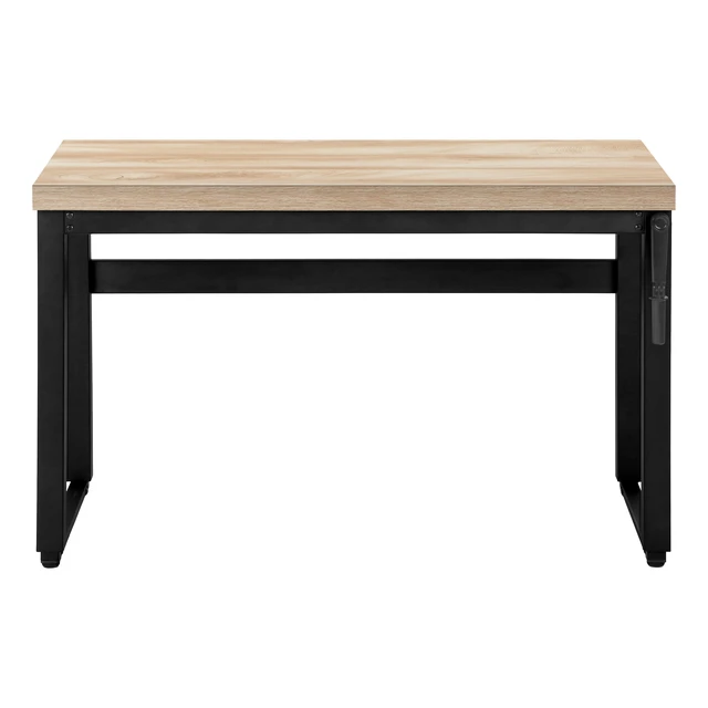 Alt view image 7 of 7 - Computer Desk, Home Office, Standing, Adjustable, 48"l, Work, Laptop, Natural Laminate, Black Metal, Contemporary, Modern