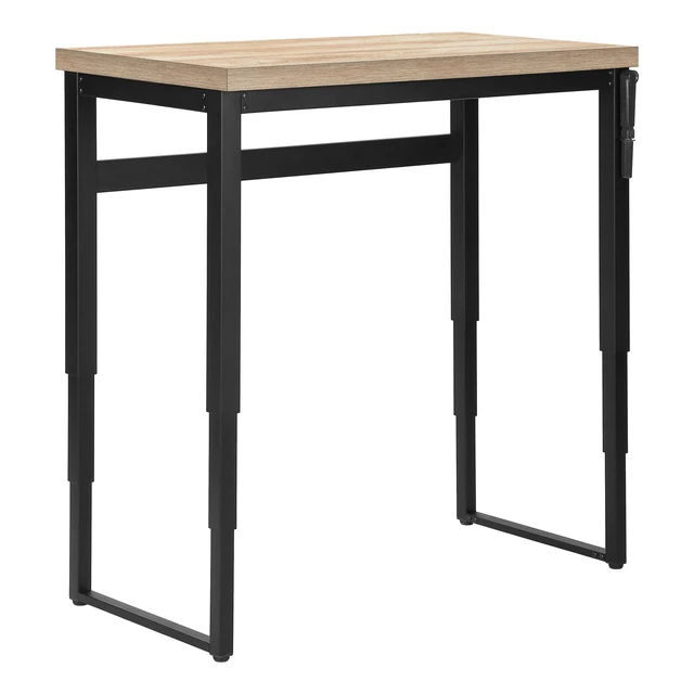 Alt view image 5 of 7 - Computer Desk, Home Office, Standing, Adjustable, 48"l, Work, Laptop, Natural Laminate, Black Metal, Contemporary, Modern