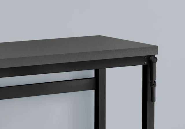 Alt view image 2 of 7 - Computer Desk, Home Office, Standing, Adjustable, 48"l, Work, Laptop, Grey Laminate, Black Metal, Contemporary, Modern