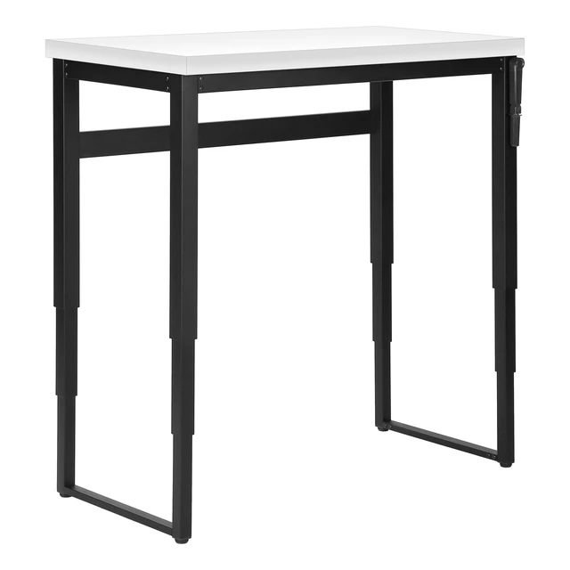 Alt view image 6 of 7 - Computer Desk, Home Office, Standing, Adjustable, 48"l, Work, Laptop, White Laminate, Black Metal, Contemporary, Modern
