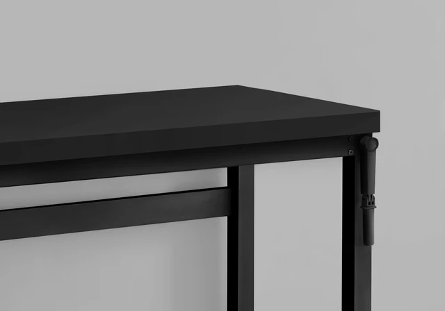Alt view image 2 of 7 - Computer Desk, Home Office, Standing, Adjustable, 48"l, Work, Laptop, Black Laminate, Black Metal, Contemporary, Modern