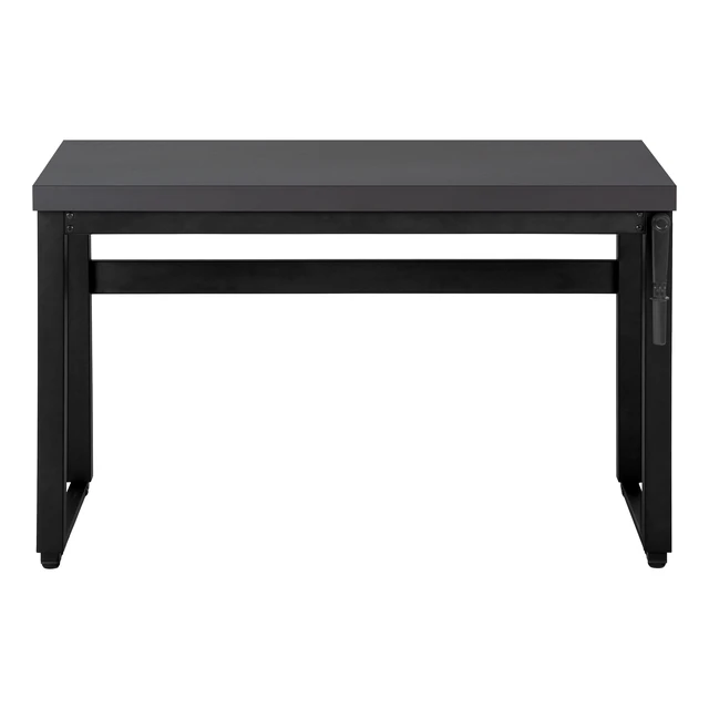 Alt view image 7 of 7 - Computer Desk, Home Office, Standing, Adjustable, 48"l, Work, Laptop, Grey Laminate, Black Metal, Contemporary, Modern