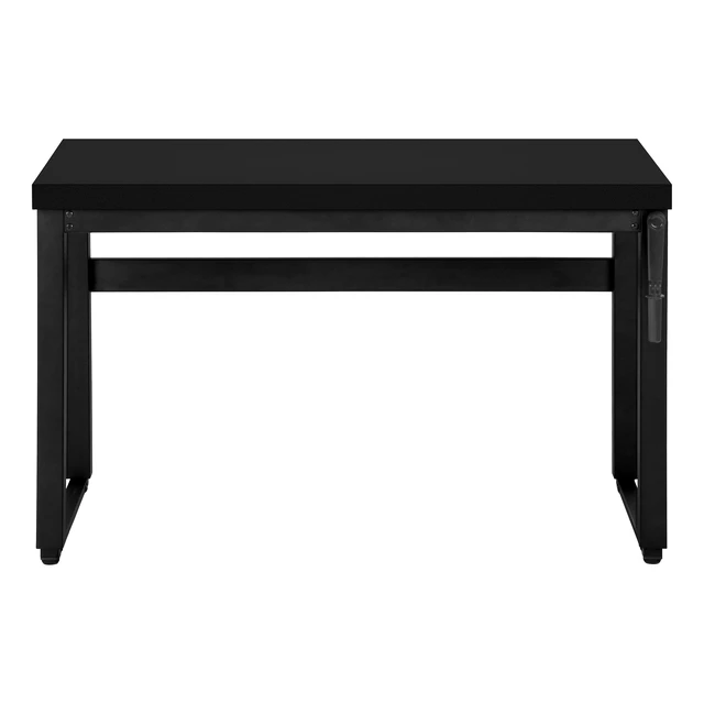 Alt view image 7 of 7 - Computer Desk, Home Office, Standing, Adjustable, 48"l, Work, Laptop, Black Laminate, Black Metal, Contemporary, Modern
