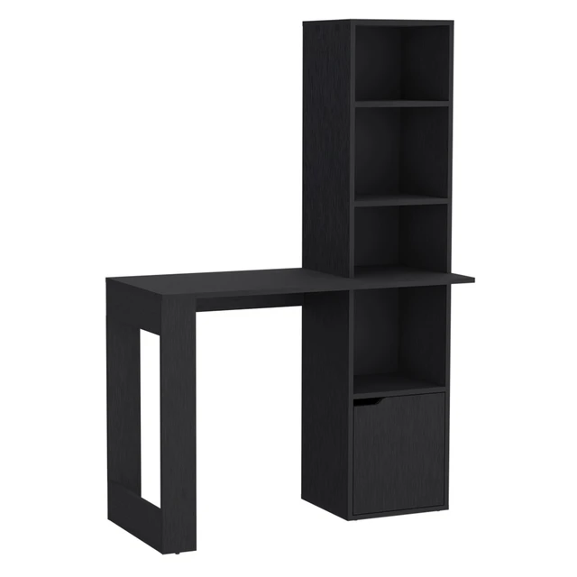 Alt view image 6 of 7 - Iowa Computer Desk with 1-Cabinet and 4-Tier Bookcase