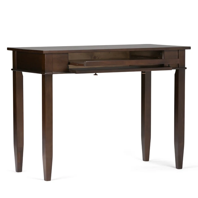Alt view image 6 of 7 - Carlton 42 inch Wide Solid Wood Home Office Desk in Brunette Brown