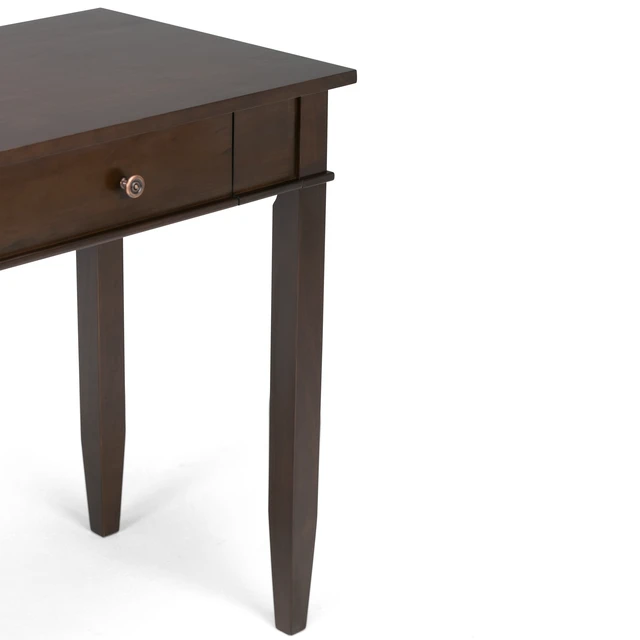 Alt view image 4 of 7 - Carlton 42 inch Wide Solid Wood Home Office Desk in Brunette Brown