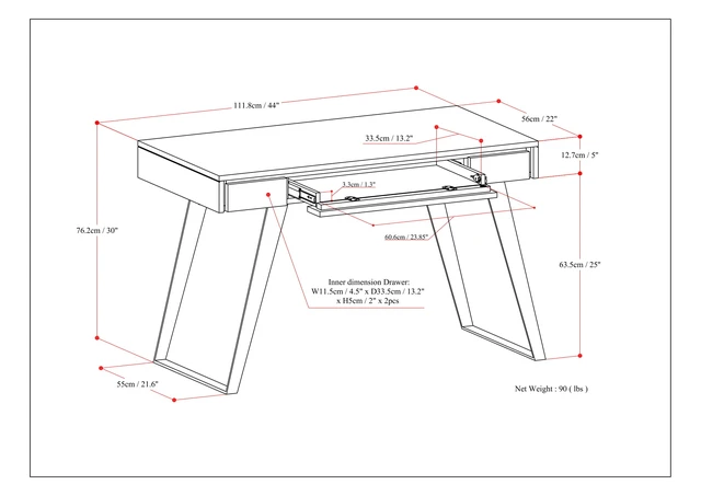 Alt view image 7 of 7 - Lowry - Small Desk - Distressed Charcoal Brown