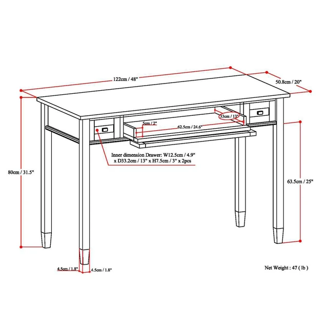 Alt view image 6 of 7 - Warm Shaker - Desk - Hickory Brown