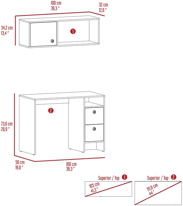 Alt view image 5 of 6 - Office Set Budest, Office, Light Oak / Taupe