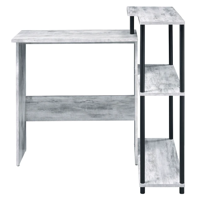 Alt view image 2 of 5 - Antique White and Black Office Desk with Bookshelf