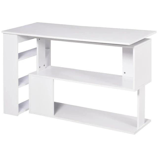 Alt view image 2 of 7 - Writing Table Workstation,L Shaped Corner Computer Desk,360° Rotating Home Office Desk