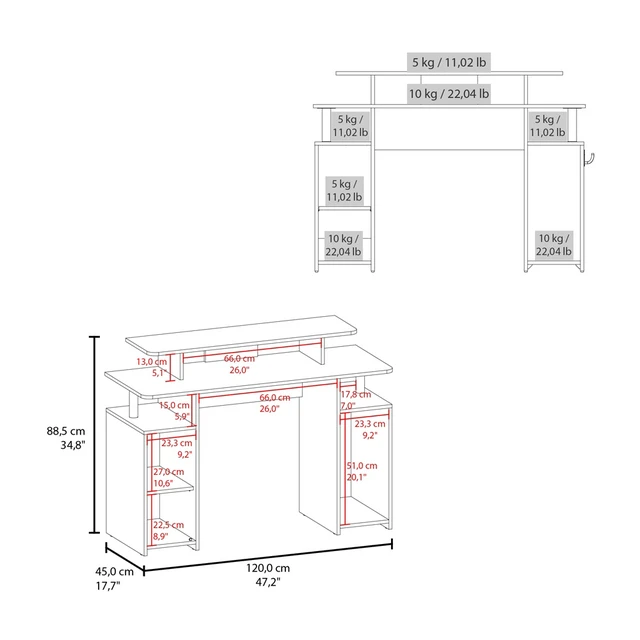 Alt view image 4 of 5 - Arimo Gaming Desk, Office, Black