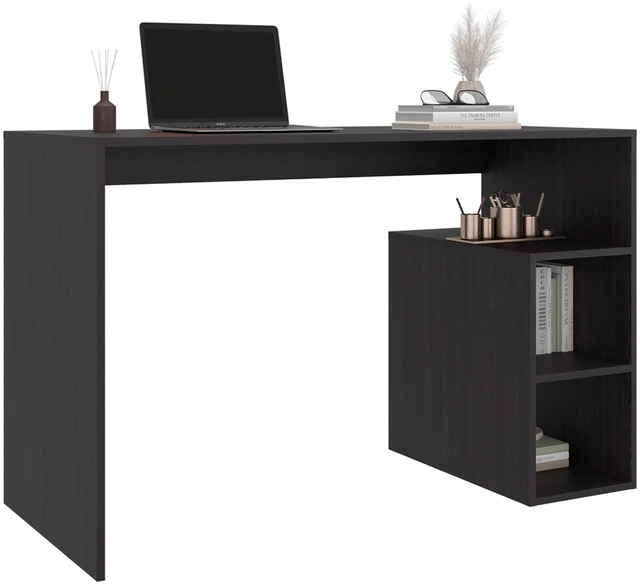 Alt view image 3 of 7 - Wenge Office Desk with Storage and Minimalist Design
