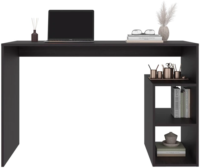 Alt view image 5 of 7 - Wenge Office Desk with Storage and Minimalist Design