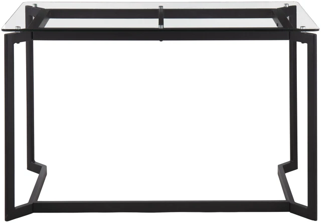 Alt view image 4 of 5 - Modern Office Desk in Black Steel with Clear Glass Top