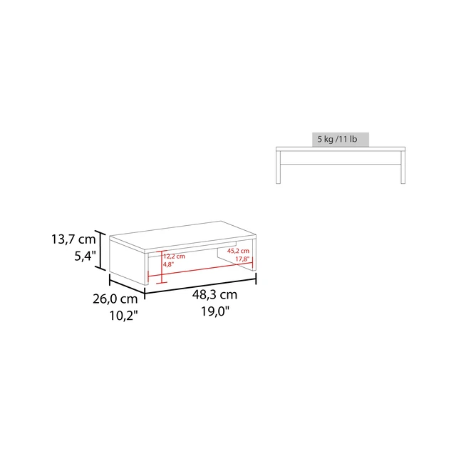 Alt view image 6 of 7 - Sells monitor stand in melamine and particule board,white oak