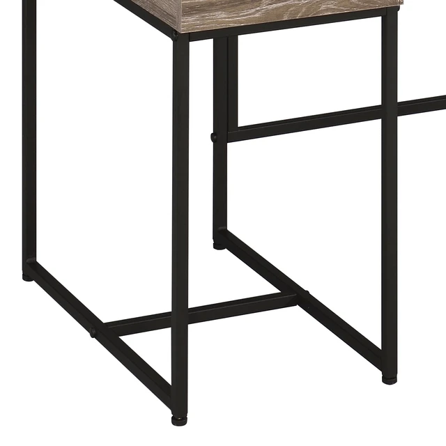 Alt view image 6 of 7 - Rustic Oak and Black 4-drawer Writing Desk
