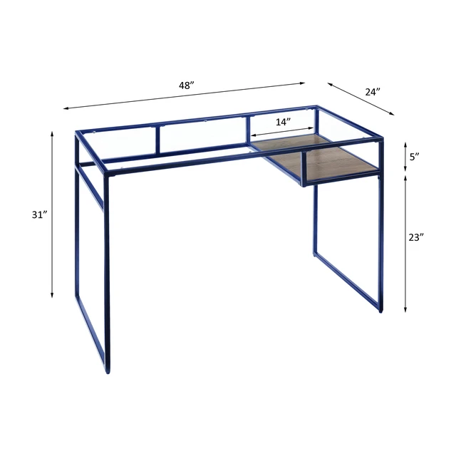 Alt view image 6 of 6 - Dexter Blue Rectangular Writing Desk
