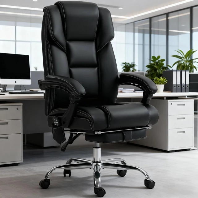 Main image of Office Chair with Massage & Reclining Footrest Unmatched Comfort for All-Day Work & Leisure