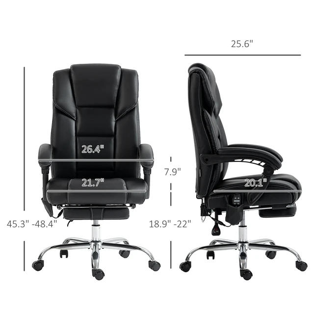 Alt view image 2 of 7 - Office Chair with Massage & Reclining Footrest Unmatched Comfort for All-Day Work & Leisure