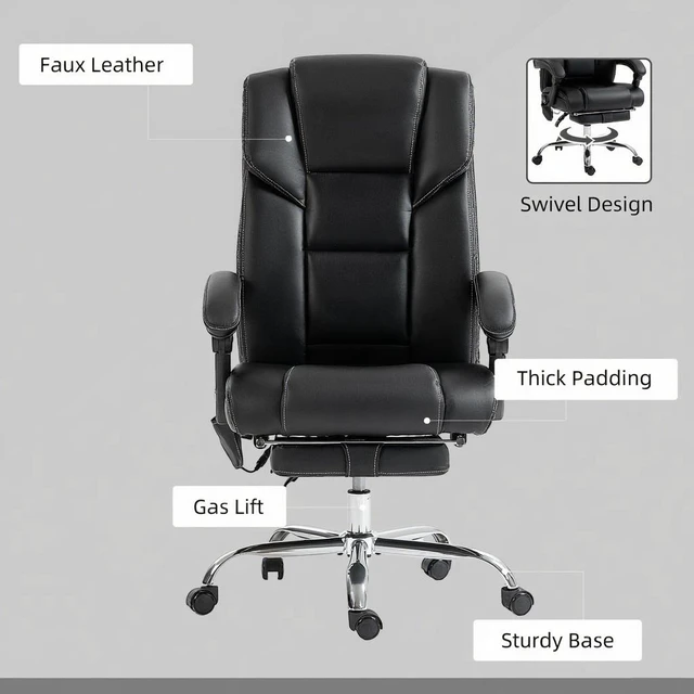 Alt view image 6 of 7 - Office Chair with Massage & Reclining Footrest Unmatched Comfort for All-Day Work & Leisure