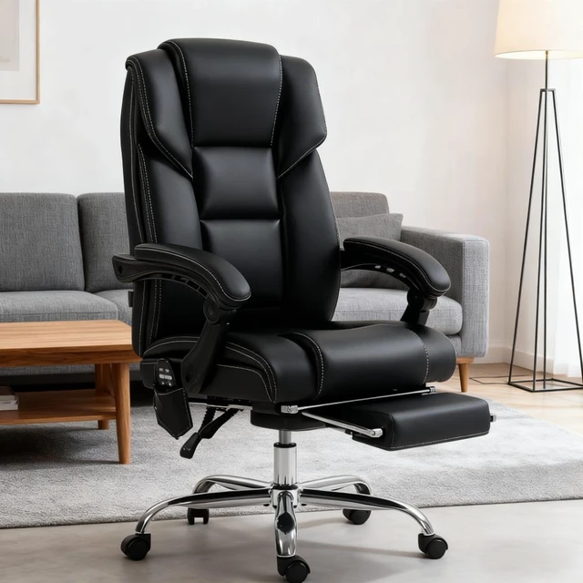 Alt view image 7 of 7 - Office Chair with Massage & Reclining Footrest Unmatched Comfort for All-Day Work & Leisure