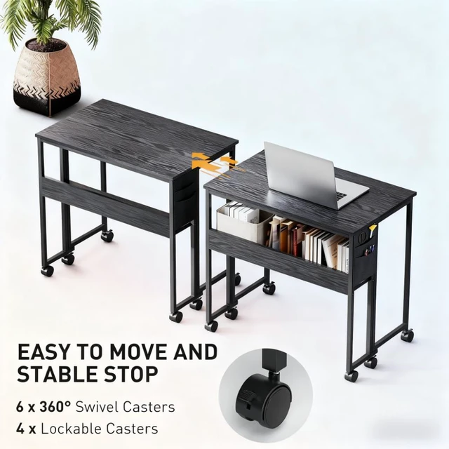Alt view image 3 of 4 - Foldable Desk with Storage Bag,Folding Computer Desk,for Small Spaces, Home Office
