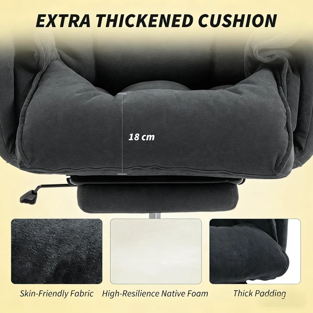 Alt view image 6 of 6 - Reclining Desk Chair,High Back Office Chair