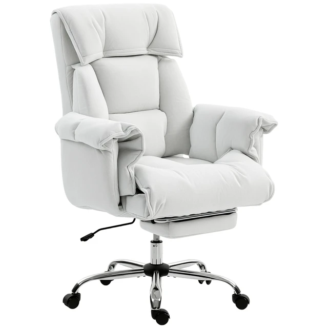 Alt view image 7 of 7 - Reclining Desk Chair with Footrest,High Back Office Chair