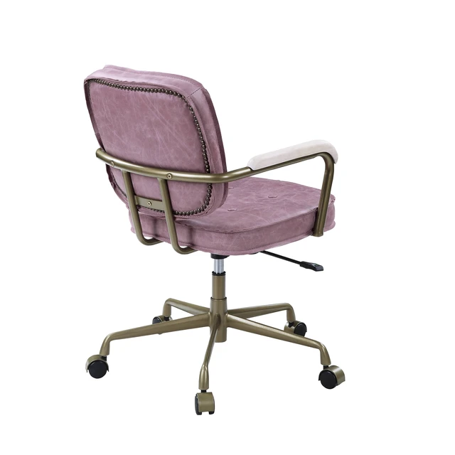 Alt view image 3 of 7 - Siecross Pink Top Grain Leather Office Chair
