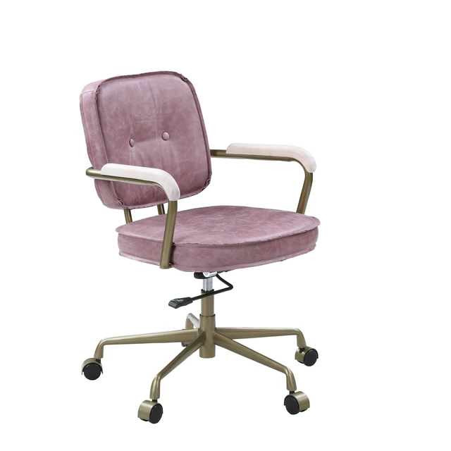 Alt view image 5 of 7 - Siecross Pink Top Grain Leather Office Chair