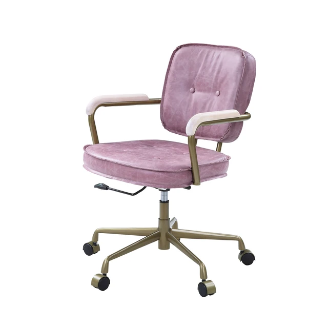 Alt view image 7 of 7 - Siecross Pink Top Grain Leather Office Chair