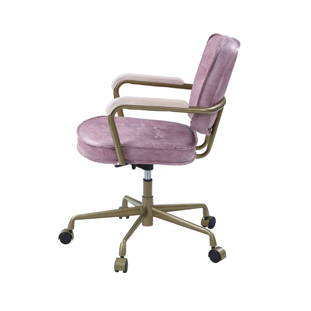 Alt view image 6 of 7 - Siecross Pink Top Grain Leather Office Chair
