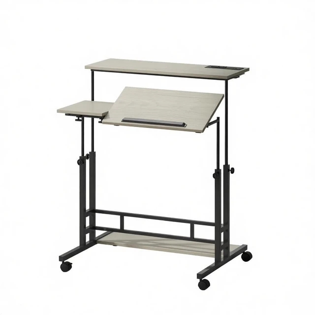 Alt view image 4 of 7 - Mobile Office Desk,Stand Up Desk,Adjustable Standing Desk(Only Desk)