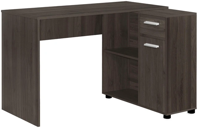Main image of Computer Desk, Home Office, Corner, Storage Drawers, 46"l, L Shape, Work, Laptop, Brown Laminate, Contemporary, Modern