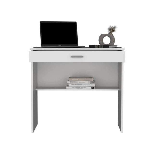 Alt view image 5 of 7 - 80 C Writting Desk, Compact Workstation with Drawer and Lower Shelf