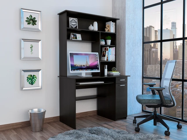Alt view image 3 of 7 - Computer Desk Acequia, Office, Black