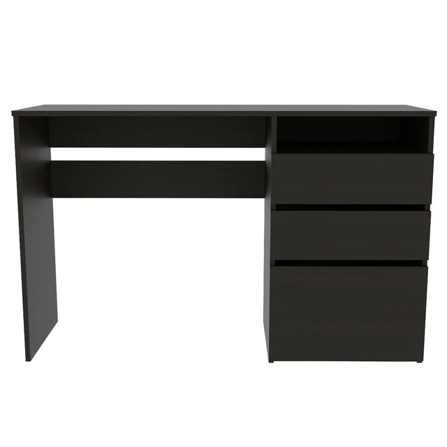 Alt view image 4 of 7 - Wenge 3-Drawer 1-Shelf Computer Desk